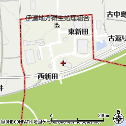 福島県伊達市保原町（西新田）周辺の地図