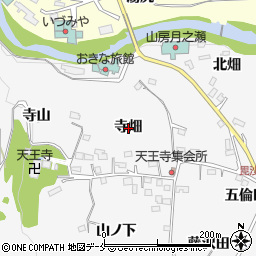 福島県福島市飯坂町寺畑周辺の地図