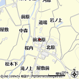 福島県福島市飯坂町湯野前北原周辺の地図