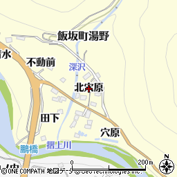 福島県福島市飯坂町湯野（北穴原）周辺の地図