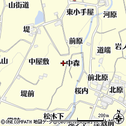 福島県福島市飯坂町湯野中森周辺の地図