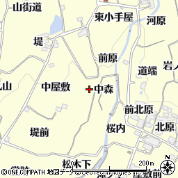 福島県福島市飯坂町湯野（中森）周辺の地図