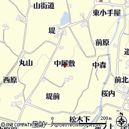 福島県福島市飯坂町湯野中屋敷周辺の地図