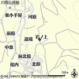 福島県福島市飯坂町湯野岩ノ上周辺の地図