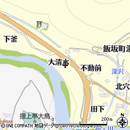 福島県福島市飯坂町湯野大清水21周辺の地図