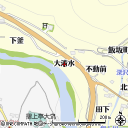 福島県福島市飯坂町湯野大清水周辺の地図