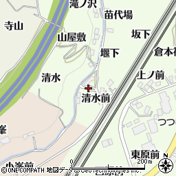 福島県伊達郡桑折町万正寺清水前周辺の地図