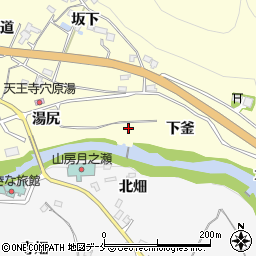 福島県福島市飯坂町湯野下釜周辺の地図