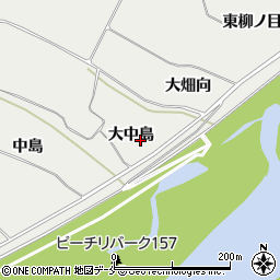 福島県桑折町（伊達郡）伊達崎（大中島）周辺の地図