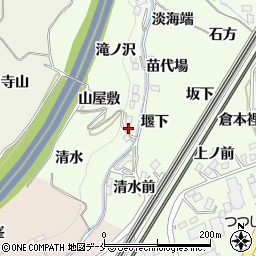福島県伊達郡桑折町万正寺山屋敷周辺の地図