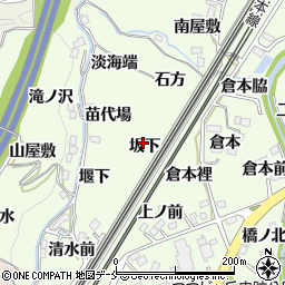 福島県伊達郡桑折町万正寺坂下周辺の地図