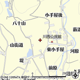 福島県福島市飯坂町湯野西小手屋周辺の地図