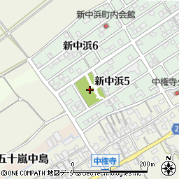新潟県新潟市西区新中浜5丁目周辺の地図