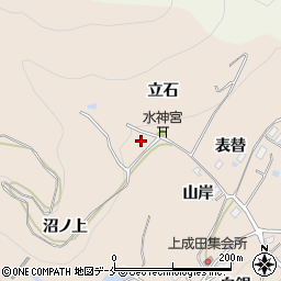 福島県伊達郡桑折町成田立石周辺の地図
