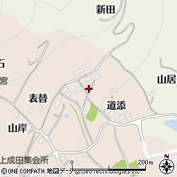 福島県伊達郡桑折町成田道添周辺の地図