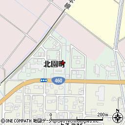新潟県阿賀野市北園町周辺の地図