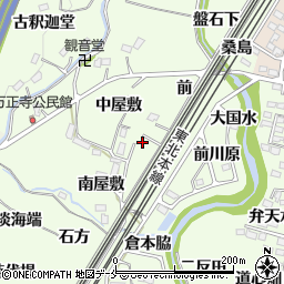 福島県伊達郡桑折町万正寺中屋敷7周辺の地図