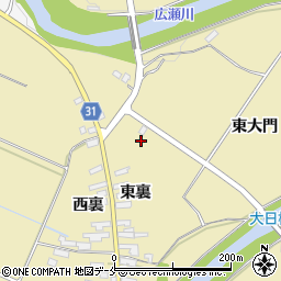 福島県伊達市梁川町大関東大門周辺の地図