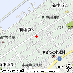 新潟県新潟市西区新中浜周辺の地図