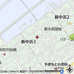新潟県新潟市西区新中浜3丁目周辺の地図