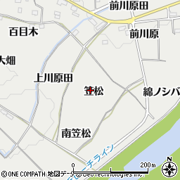 福島県伊達郡桑折町伊達崎笠松周辺の地図