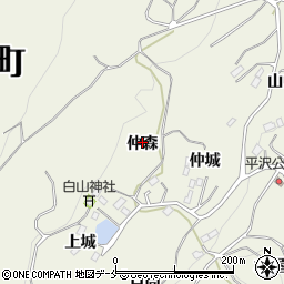 福島県伊達郡桑折町平沢仲森周辺の地図