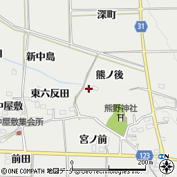 福島県伊達郡桑折町伊達崎熊ノ後周辺の地図