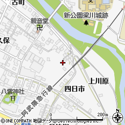 福島県伊達市梁川町（四日市）周辺の地図