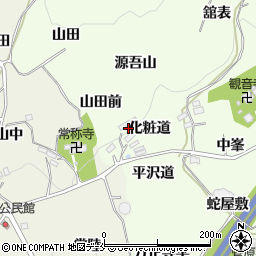 福島県伊達郡桑折町万正寺化粧道周辺の地図