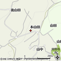 福島県桑折町（伊達郡）平沢（本山田）周辺の地図