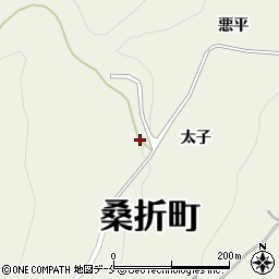 福島県伊達郡桑折町平沢太子周辺の地図