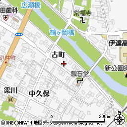 福島県伊達市梁川町（古町）周辺の地図
