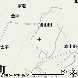 福島県伊達郡桑折町平沢後山田周辺の地図