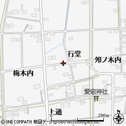 福島県伊達市梁川町二野袋行堂周辺の地図