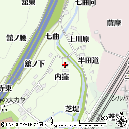 福島県伊達郡桑折町万正寺内窪周辺の地図