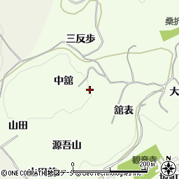 福島県伊達郡桑折町万正寺中舘周辺の地図
