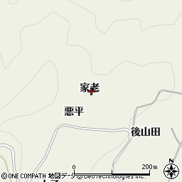 福島県桑折町（伊達郡）平沢（家老）周辺の地図