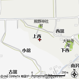 福島県桑折町（伊達郡）伊達崎（上西）周辺の地図