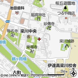 福島県伊達市梁川町内町2周辺の地図