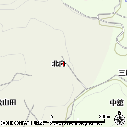 福島県伊達郡桑折町平沢北向周辺の地図
