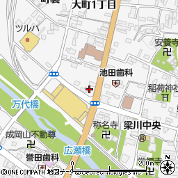 セブンイレブン福島梁川右城町店周辺の地図