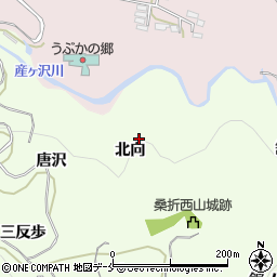 福島県桑折町（伊達郡）万正寺（北向）周辺の地図
