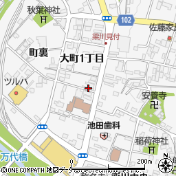 福島県伊達市梁川町大町１丁目1周辺の地図