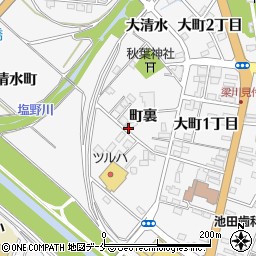 福島県伊達市梁川町町裏周辺の地図