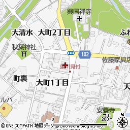 福島県伊達市梁川町大町１丁目29周辺の地図