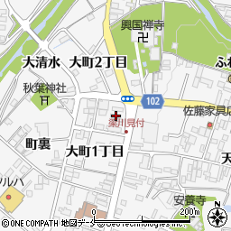 福島県伊達市梁川町大町１丁目30周辺の地図