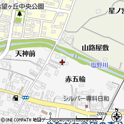 福島県伊達市梁川町赤五輪8-7周辺の地図