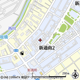 新潟県新潟市西区新通南2丁目16周辺の地図