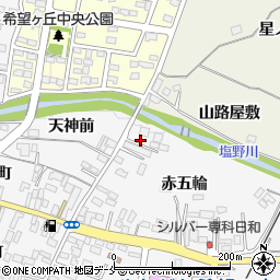 福島県伊達市梁川町赤五輪8周辺の地図