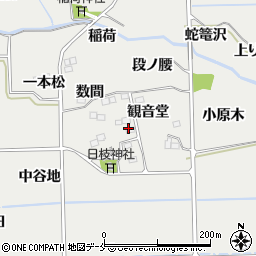 福島県伊達郡桑折町谷地観音堂周辺の地図